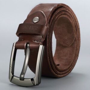 LUXRAID Premium Full-Grain Leather Belt – Tan & Dark Brown